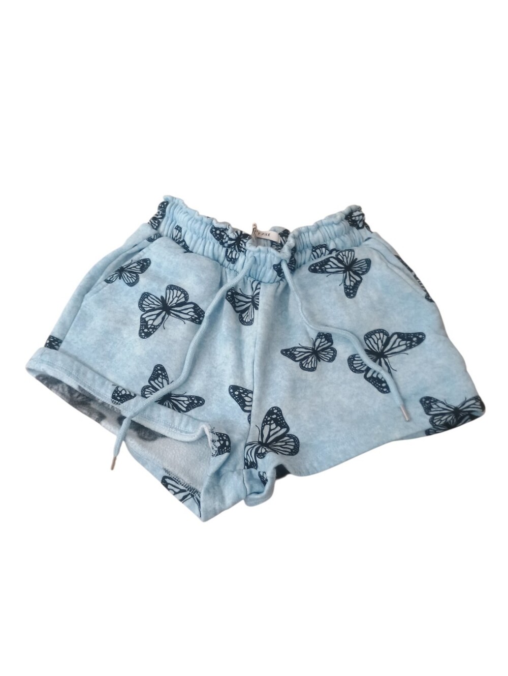 Celebrity Pink Blue Butterfly Print Girl's SZ Small Fleece Casual Lounge Shorts